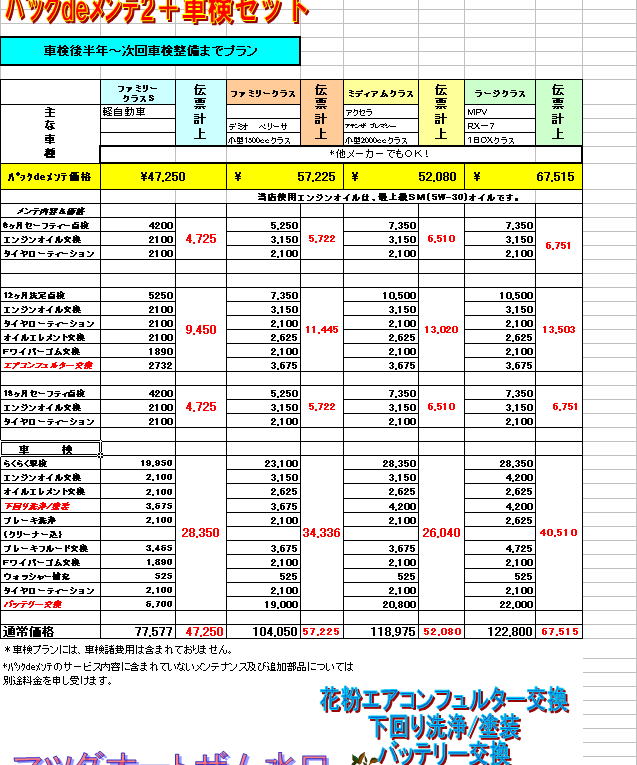 マツダオートザム水口：パックdeメンテ36