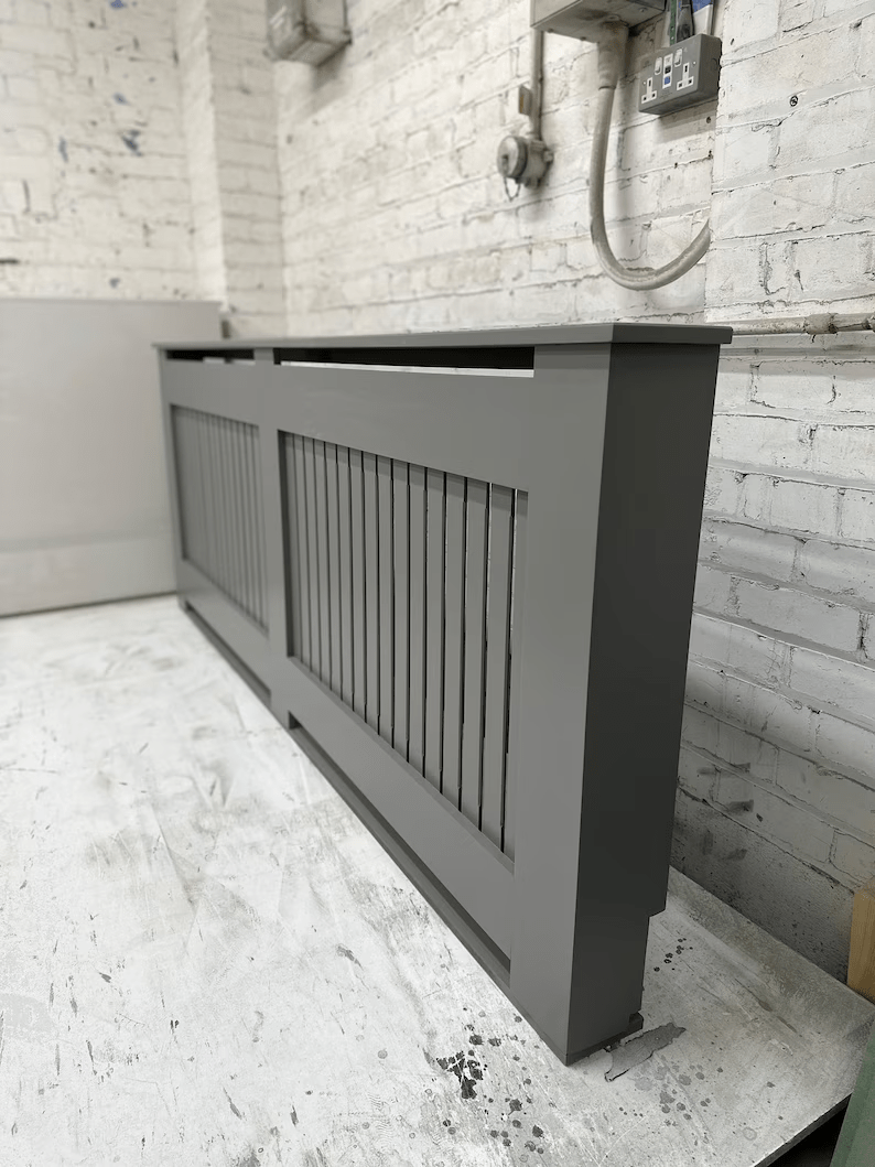 Grey Vertical Slat Radiator Cover Radiator Covers AUUnique
