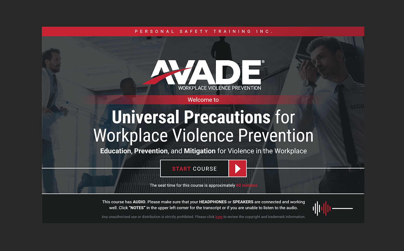 AVADE® Universal Precautions for Workplace Violence Prevention E