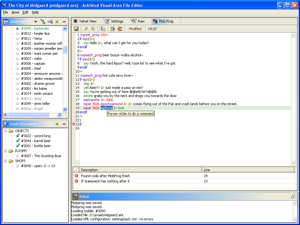 Ack!Mud Visual Area Editor