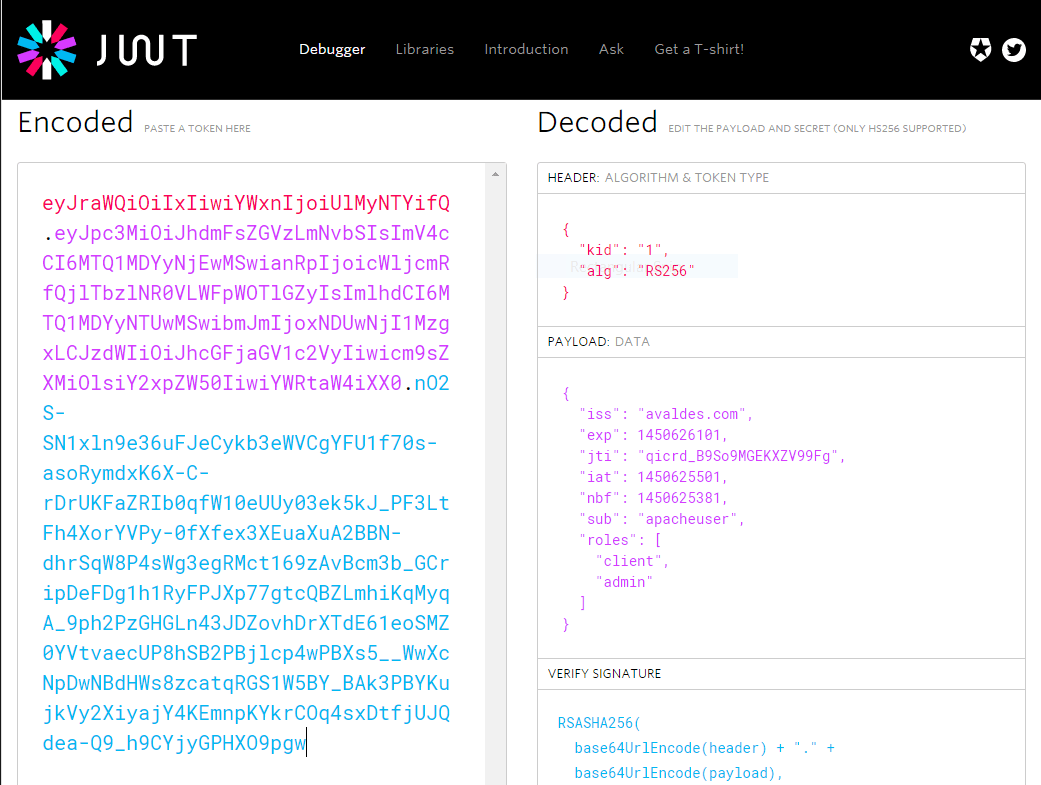 JAXRS Security using JSON Web Tokens (JWT) for Authentication and