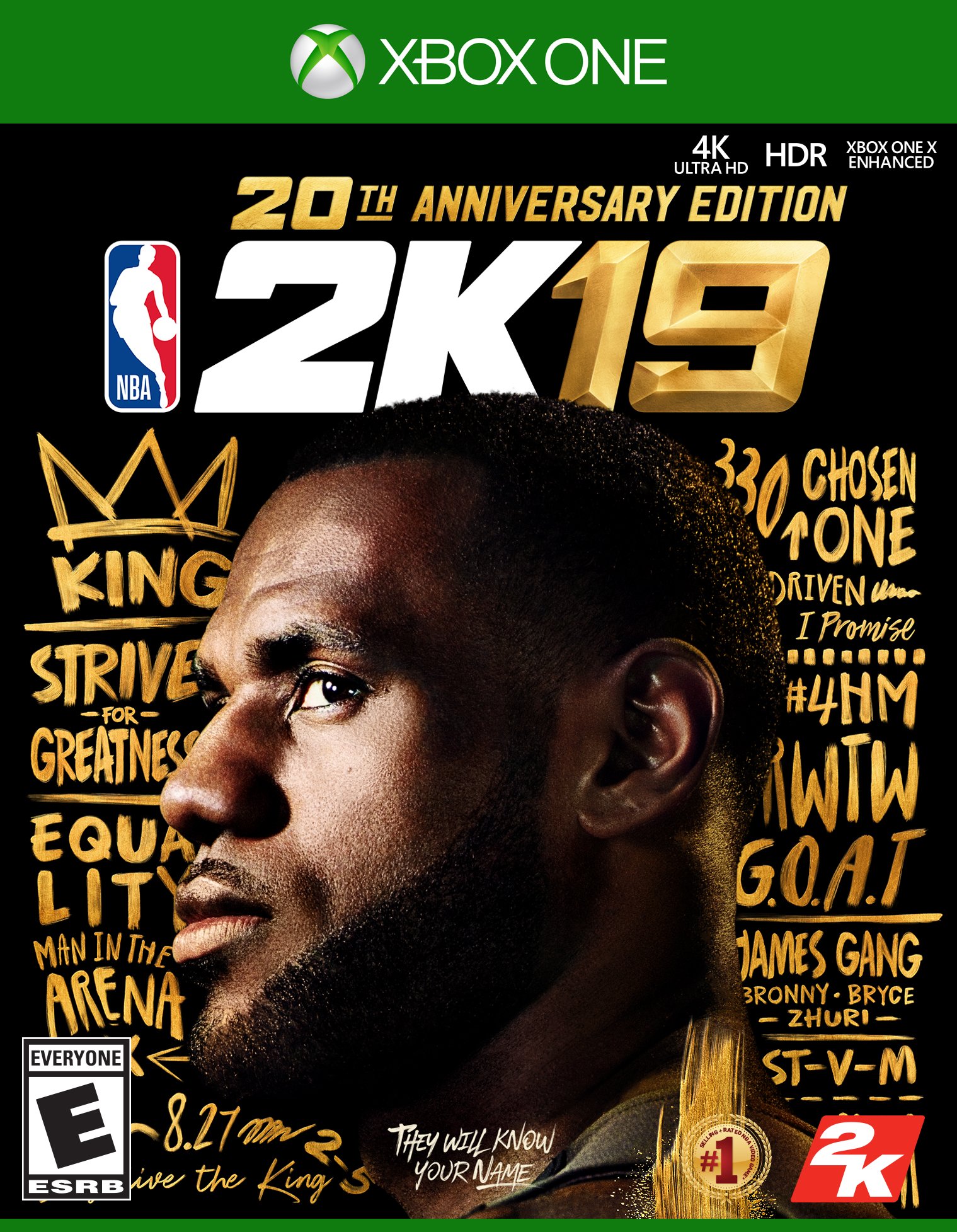 NBA 2K19 20th Anniversary Edition for Microsoft Xbox One Game Disc
