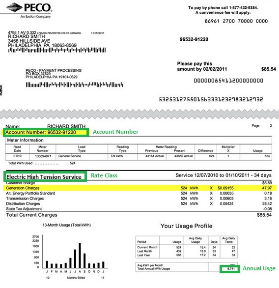 Utility Bill Samples · Avalon Energy