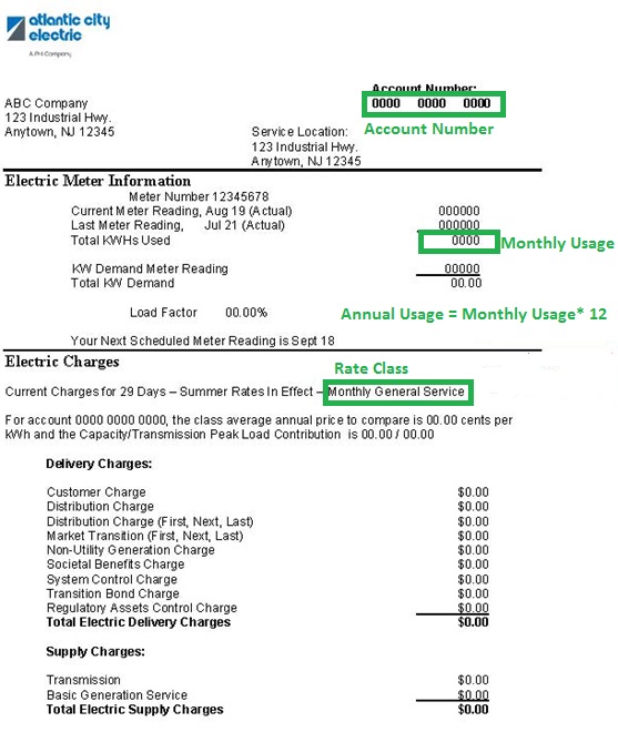 Utility Bill Samples · Avalon Energy