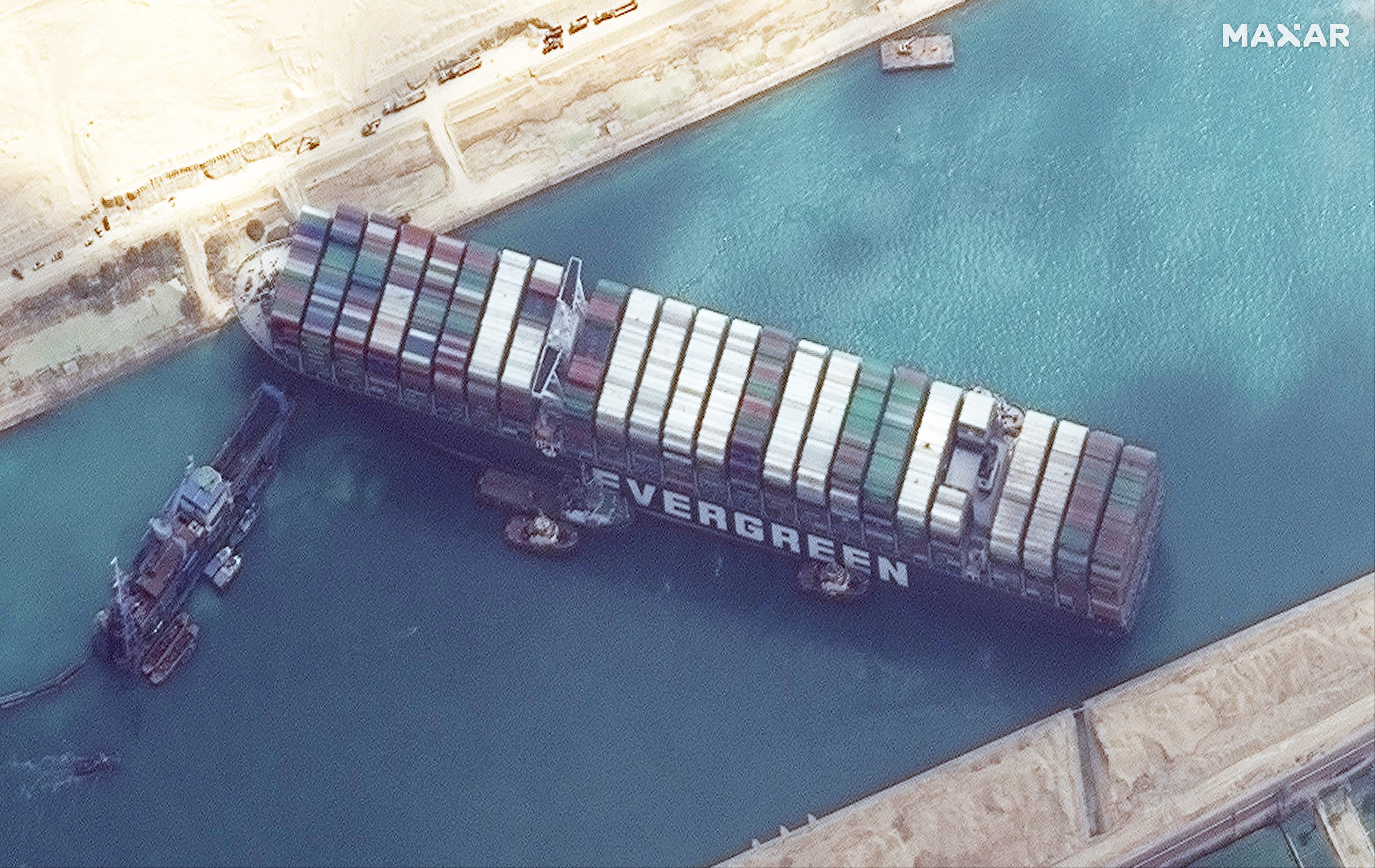 Ever Given Container Ship Blocks Suez Canal