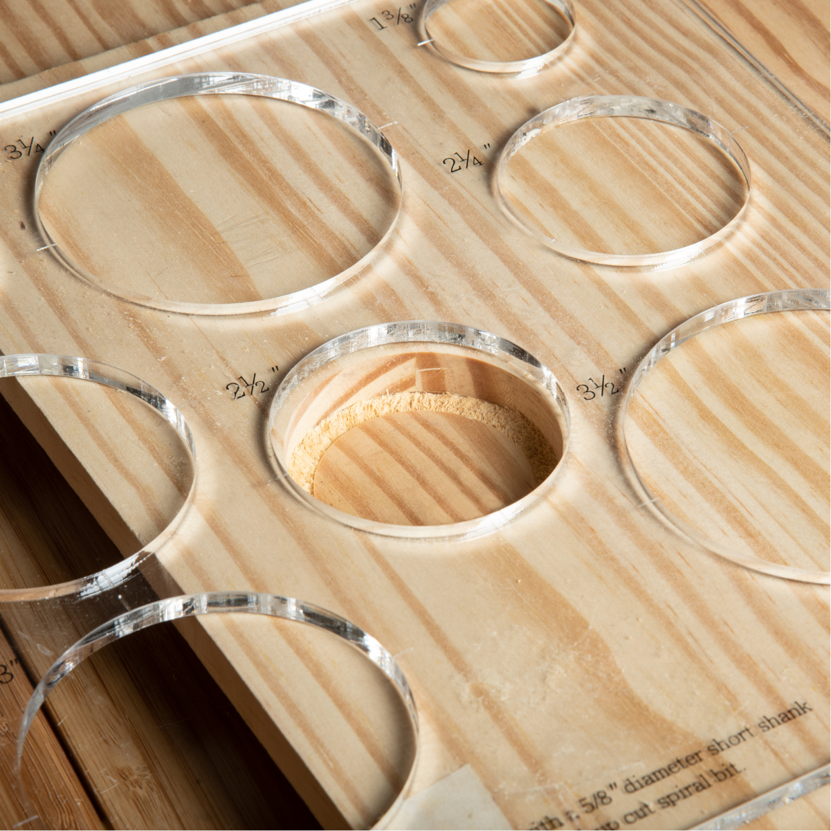 Grommet Templates Transparent Acrylic Woodworking Circle Maker Tool