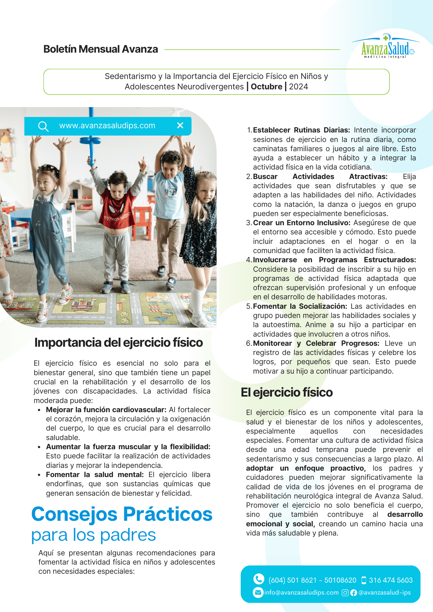 Boletín Octubre 2024 Sedentarismo y la Importancia del Ejercicio