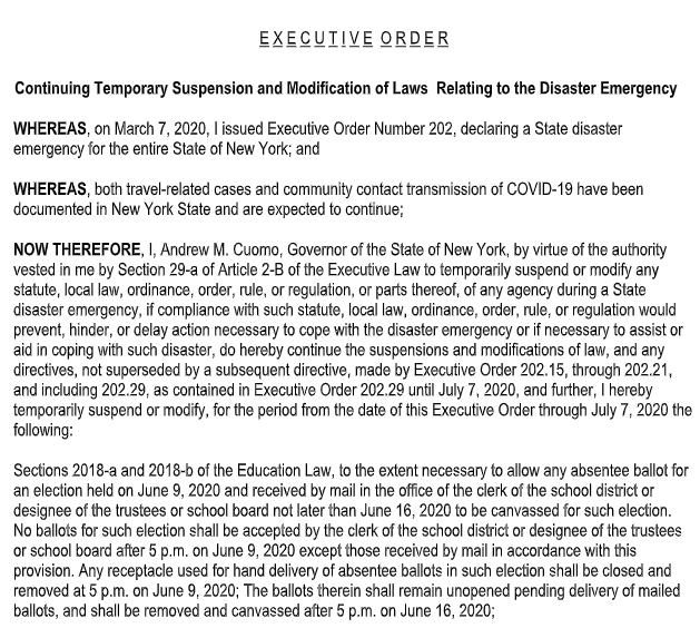 Budget Vote Postponement AuSable Valley Central School District