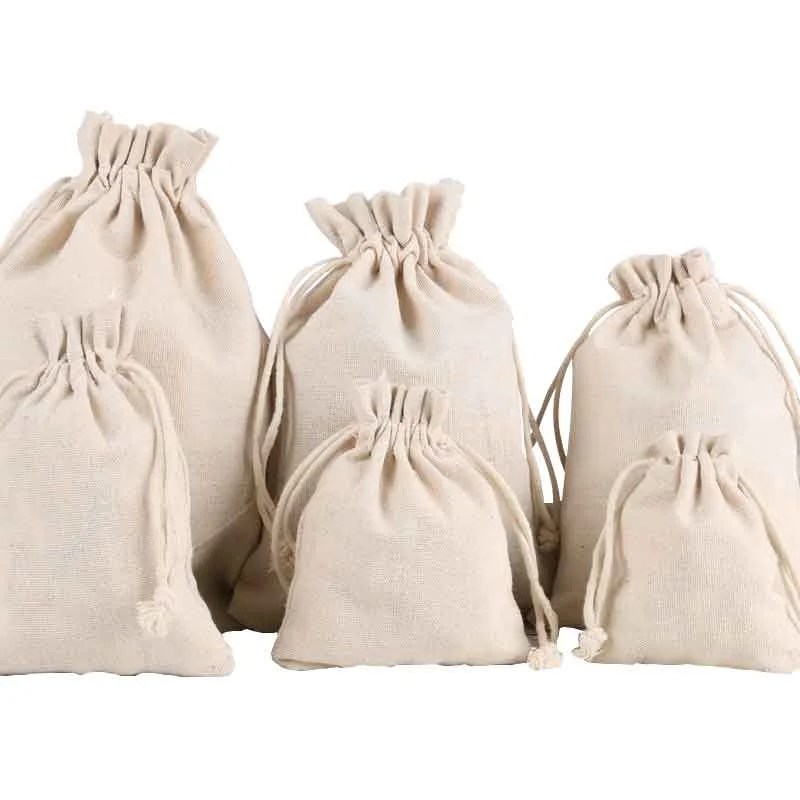 Plain Drawstring Muslin Bag Various Sizes Ready to Ship