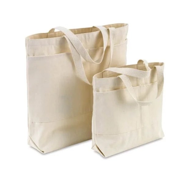 Heavy Duty Canvas Tote bag With Pocket Outside Avecobaggie
