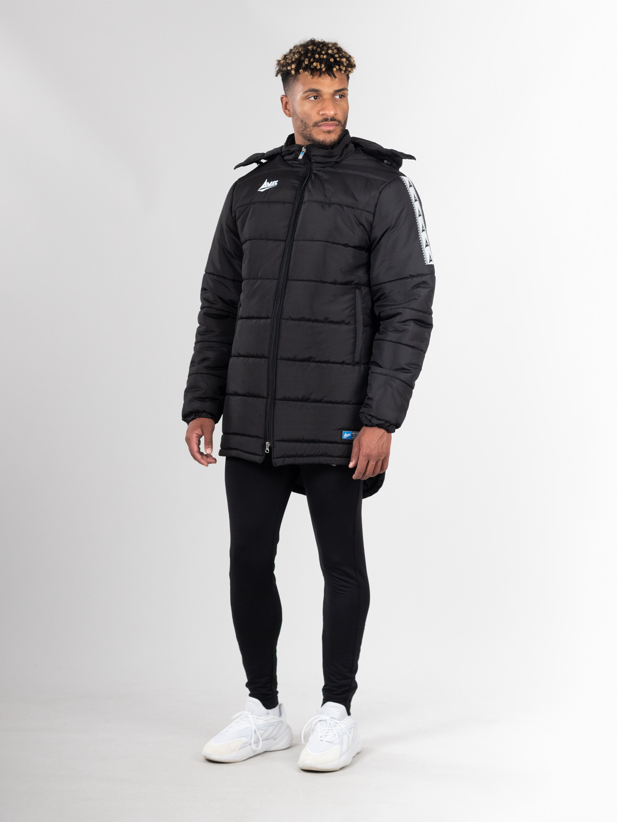 Evolve Black Football Bench Coat Avec Sport