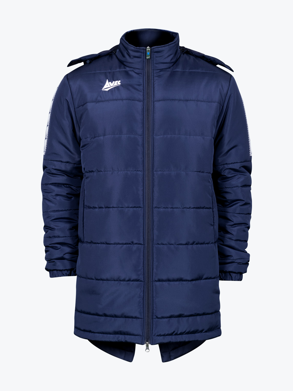 Evolve Navy Football Bench Coat Avec Sport