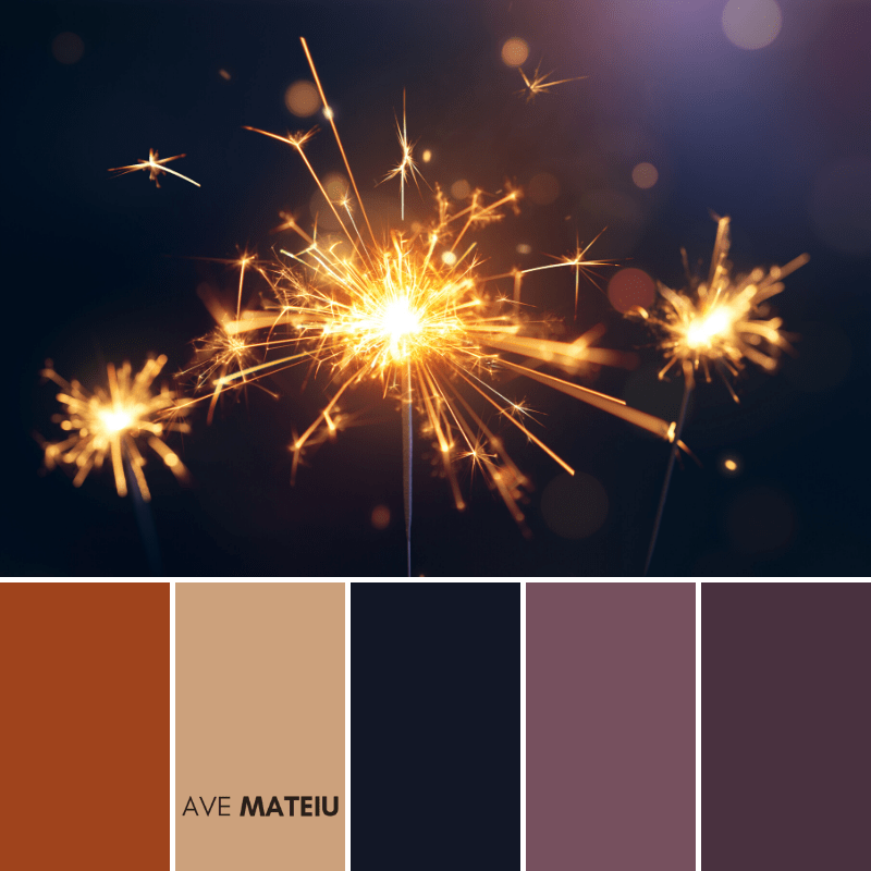 Burning sparkler, Happy New Year Color Palette 366 Ave Mateiu