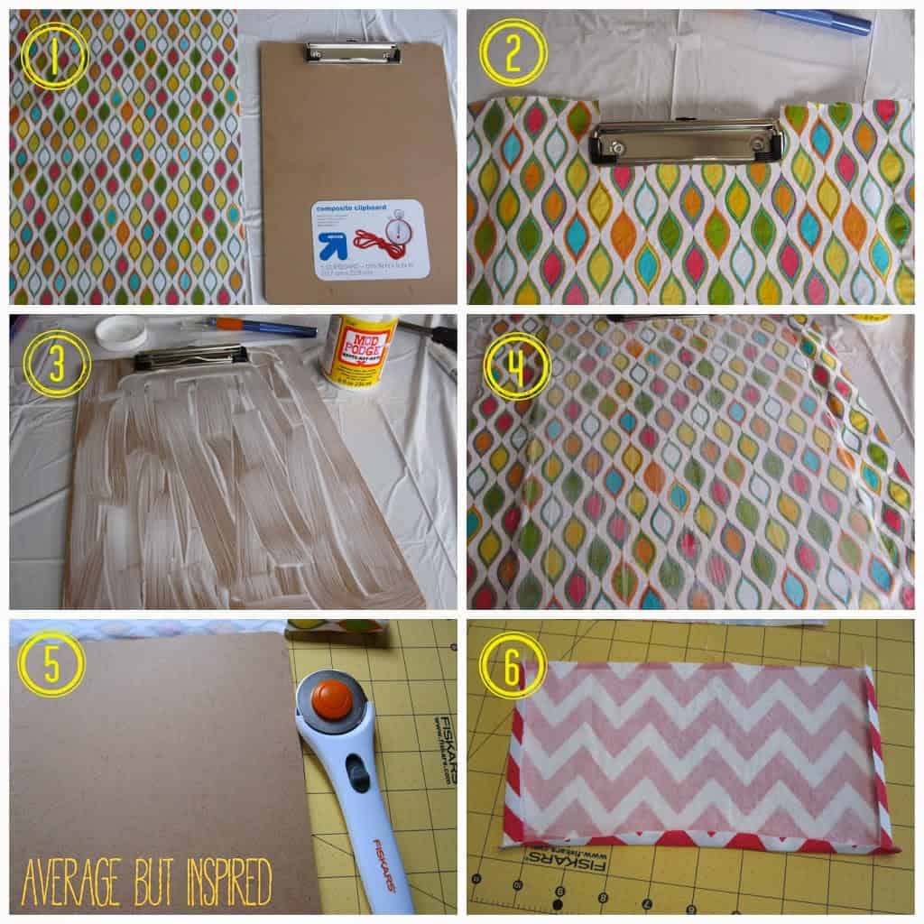 Fabric Covered Clipboards with Bottom Pockets