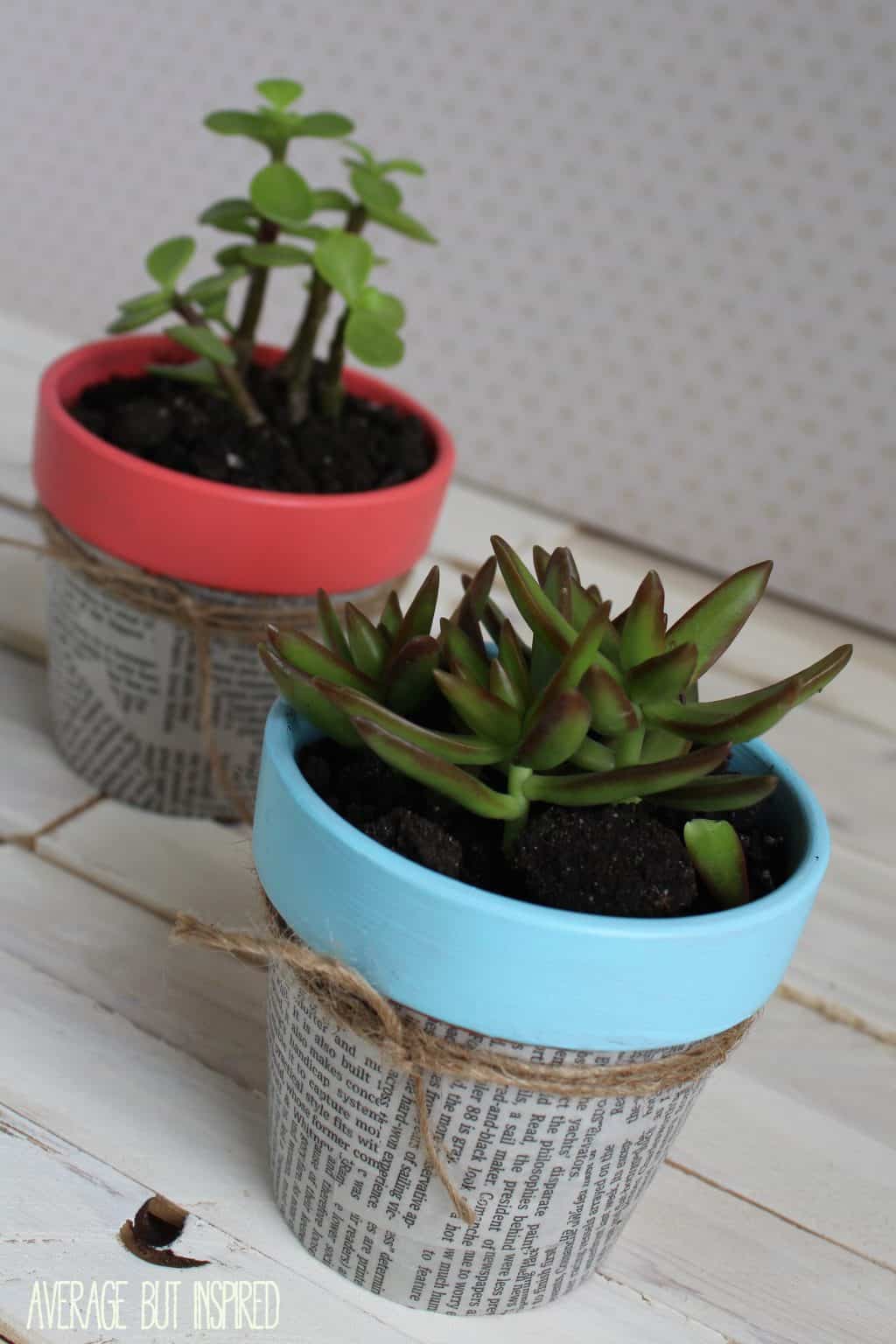 Easy Newspaper Flower Pots