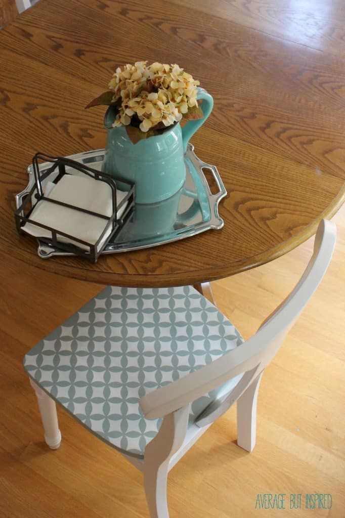 Stenciled Chair Seats How to Update Old Dining Chairs