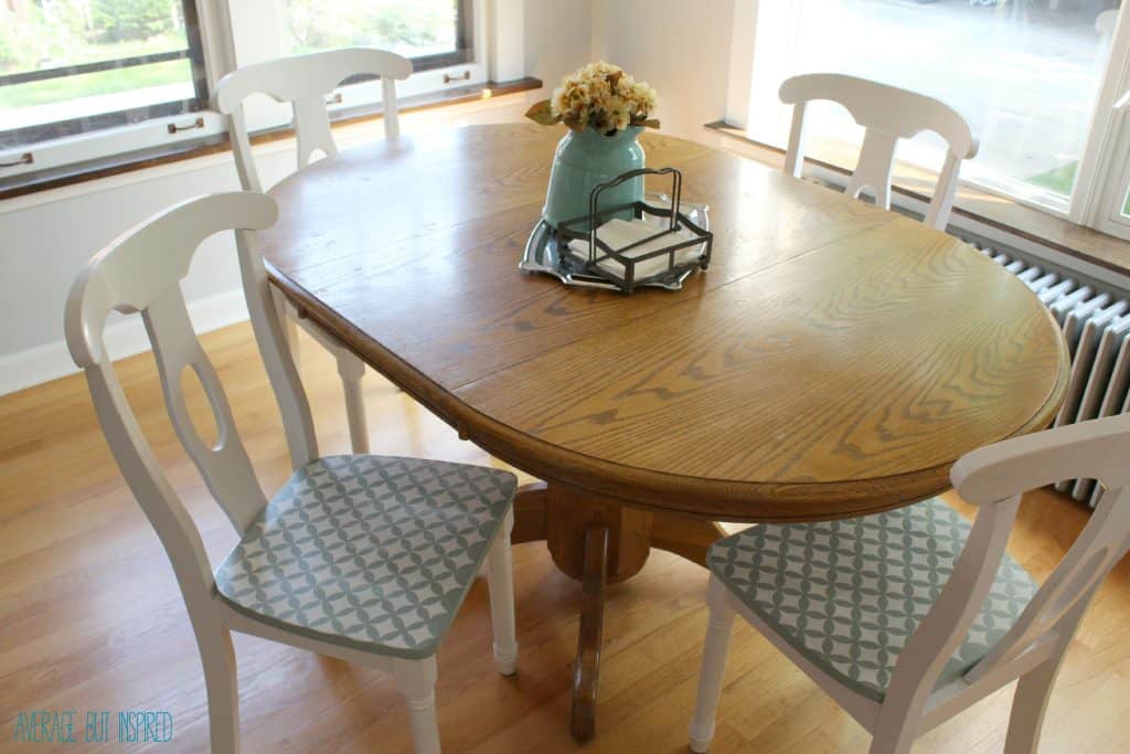 Stenciled Chair Seats How to Update Old Dining Chairs
