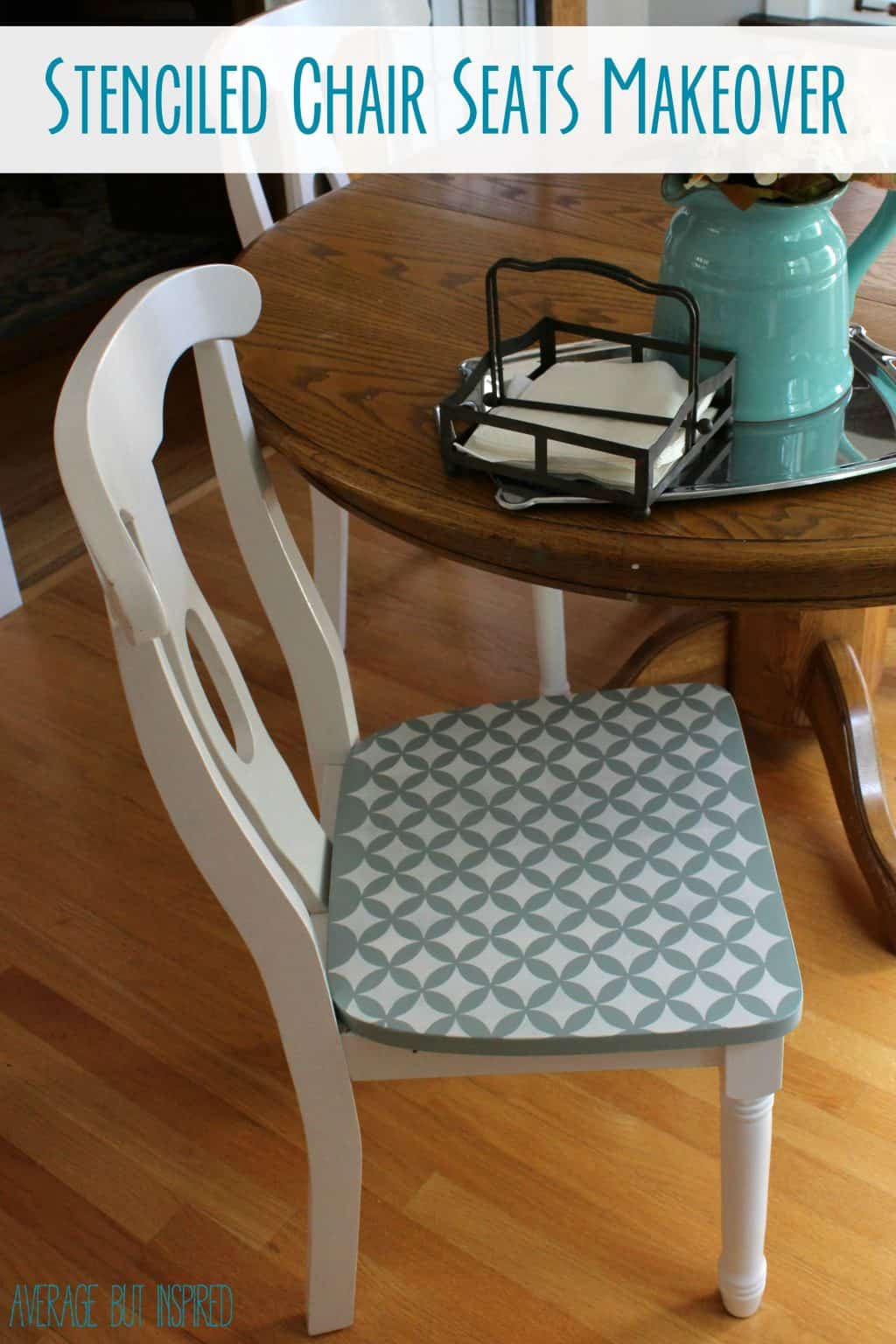 Stenciled Chair Seats How to Update Old Dining Chairs