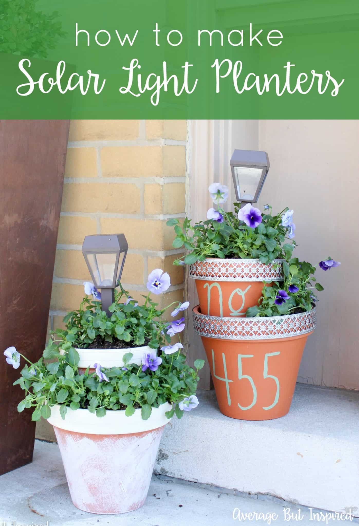 DIY Solar Light Planters
