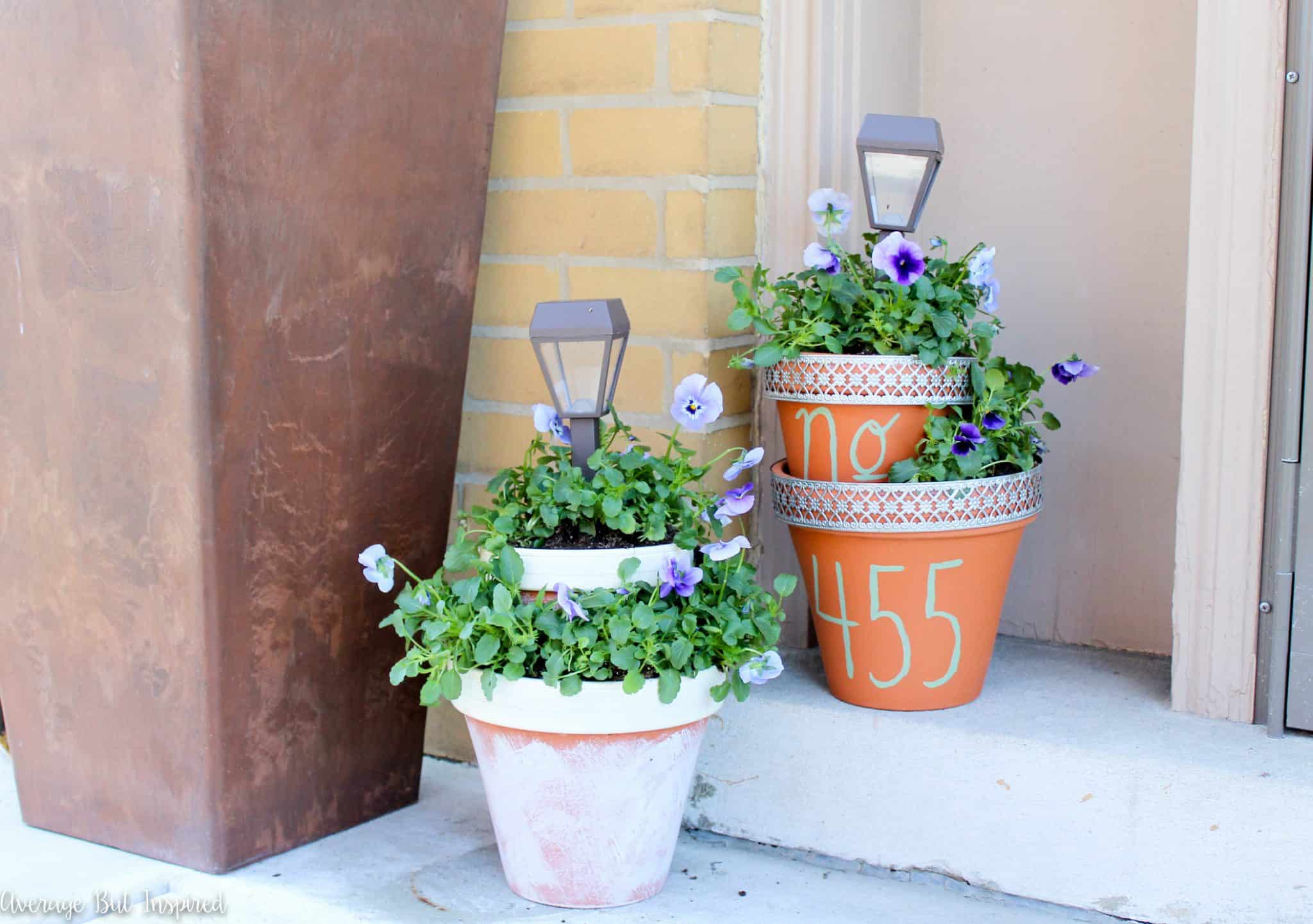 DIY Solar Light Planters