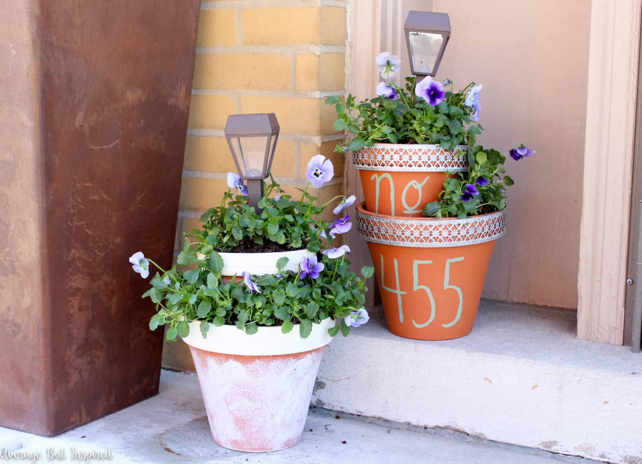 DIY Solar Light Planters