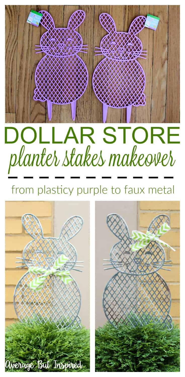 Dollar Store Planter Stakes Makeover