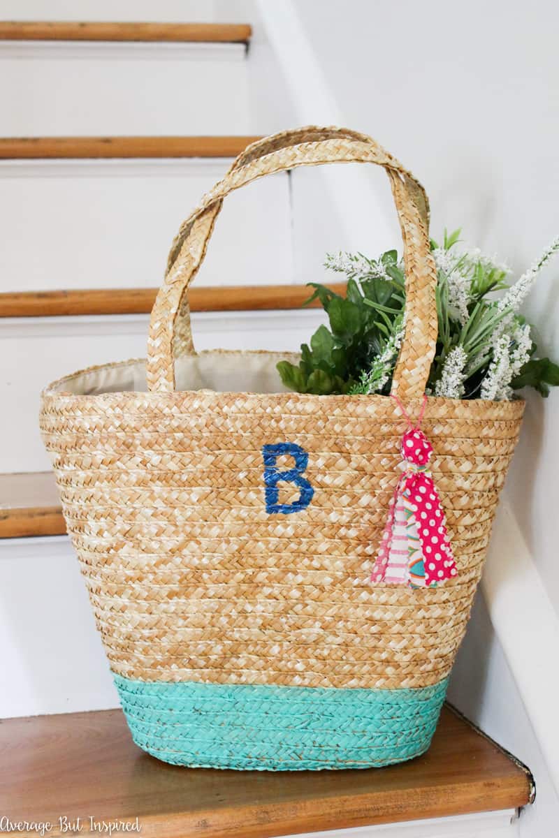 How to Paint a Straw Tote for a Trendy Summer Bag Average But Inspired