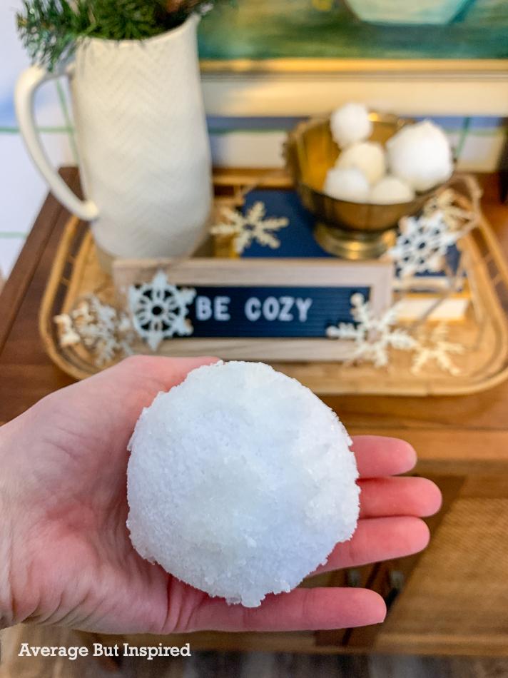 How to Make Fake Snowballs for Decor Average But Inspired