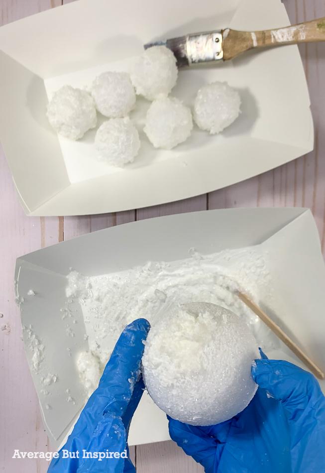 How to Make Fake Snowballs for Decor Average But Inspired