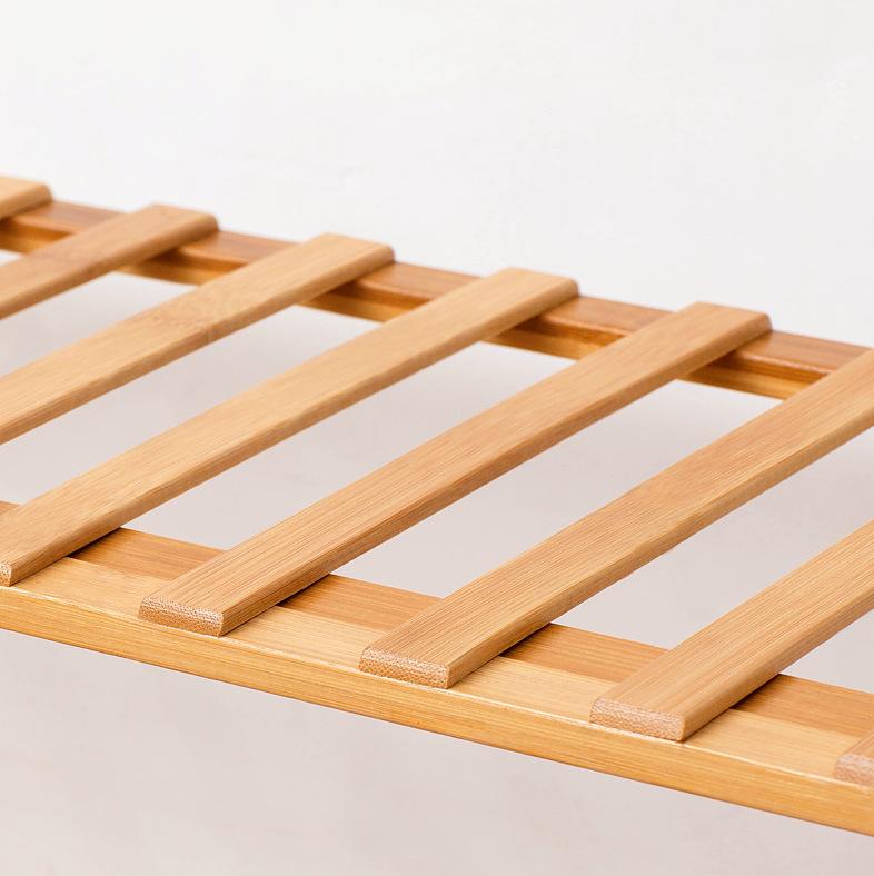 Zapatero Plegable Color Marron 4 Nivieles 70 Cm De Largo De Bambu