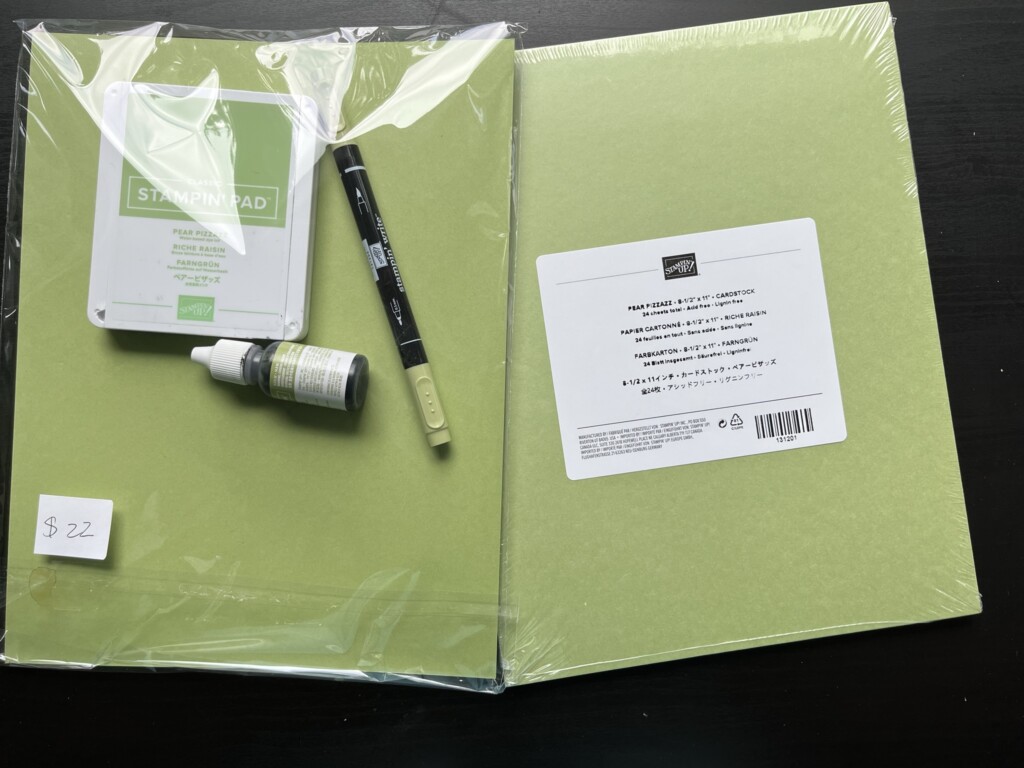 Pear Pizzazz color Bundle Stamp pad, reinker, marker, partial and