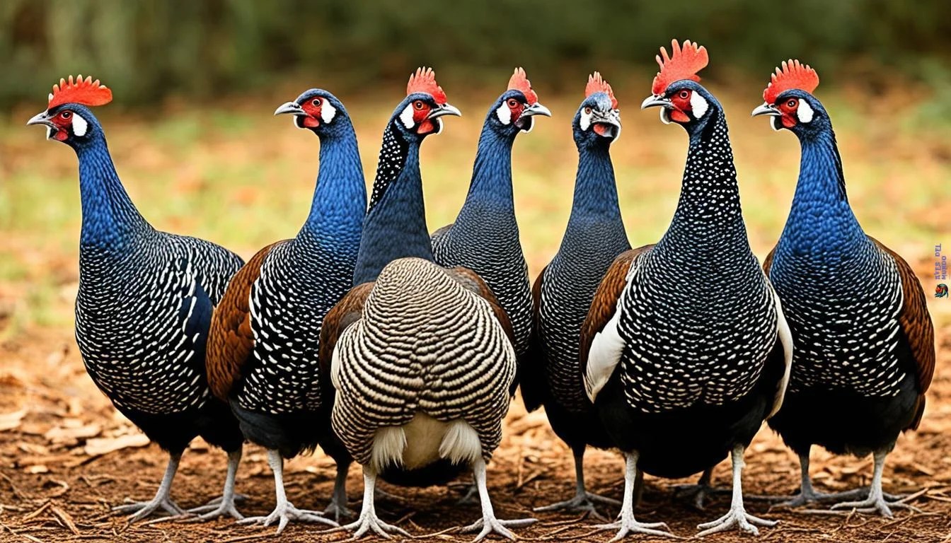How do guinea fowl interact with other members of their species?