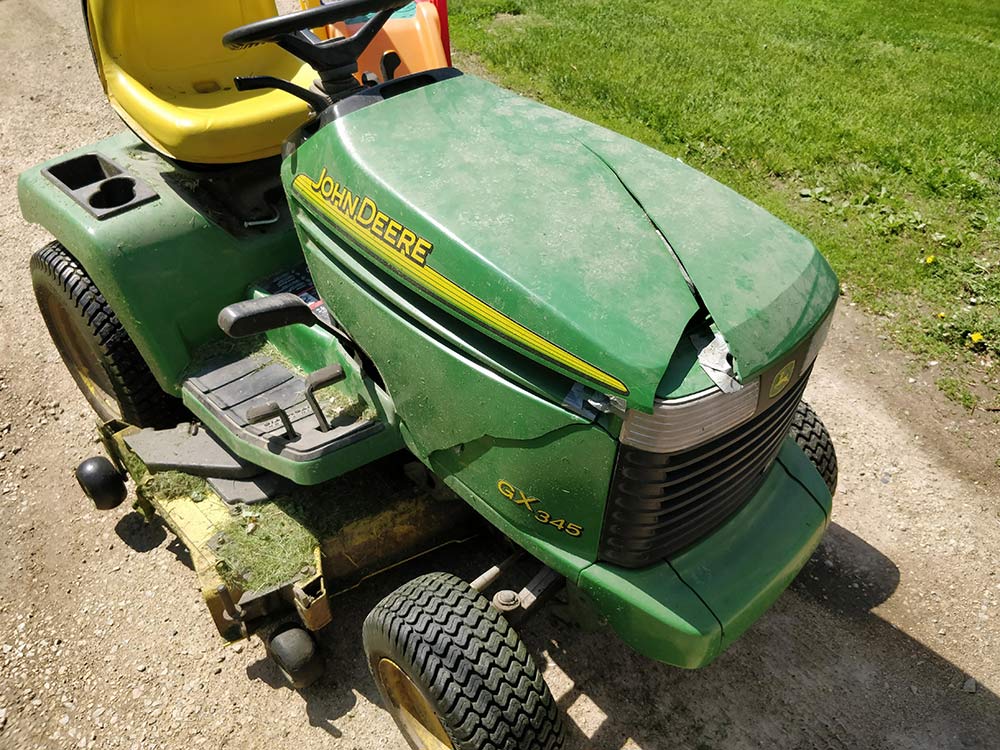 John Deere Lawn Mower Hood Repair with Fixit! Aves Maker of Fine