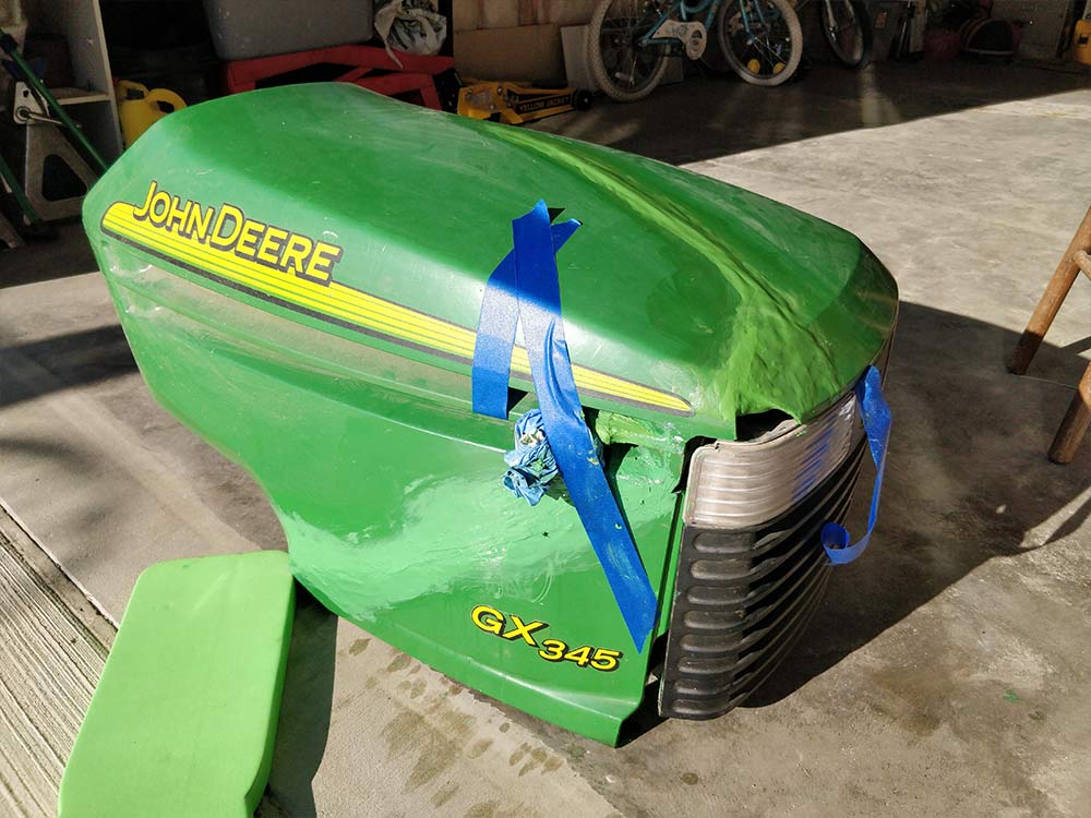 John Deere Lawn Mower Hood Repair with Fixit! Aves Maker of Fine