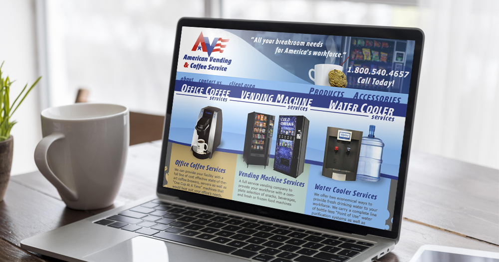American Vending & Coffee Service Branding & Site Aviate Creative