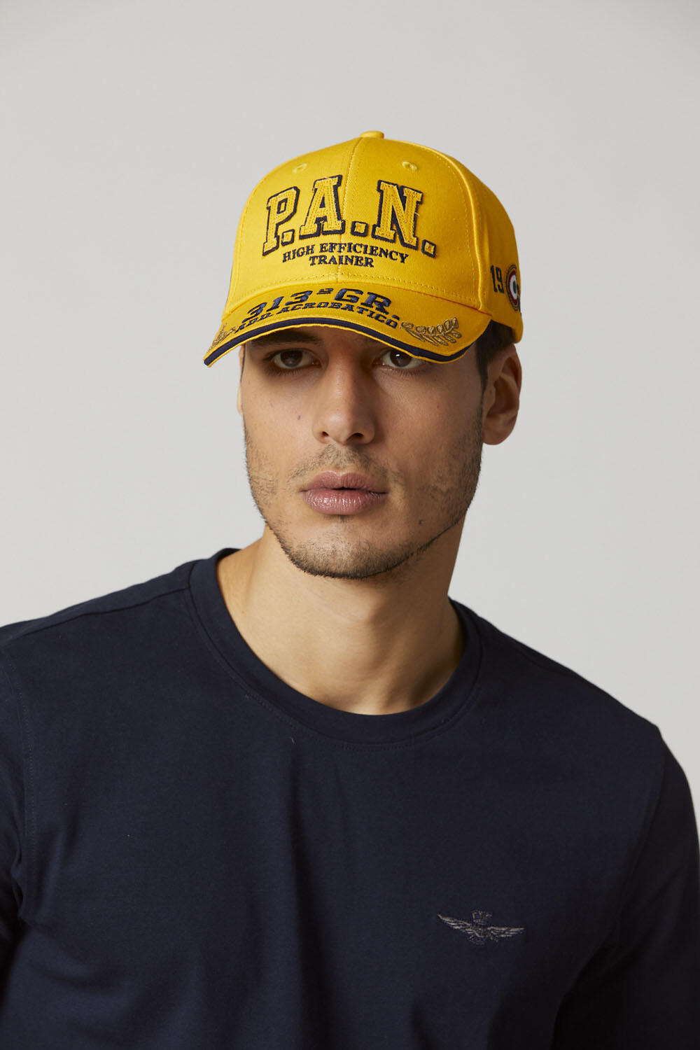 Yellow baseball cap with embroidery Aeronautica Militare 5940 buy the