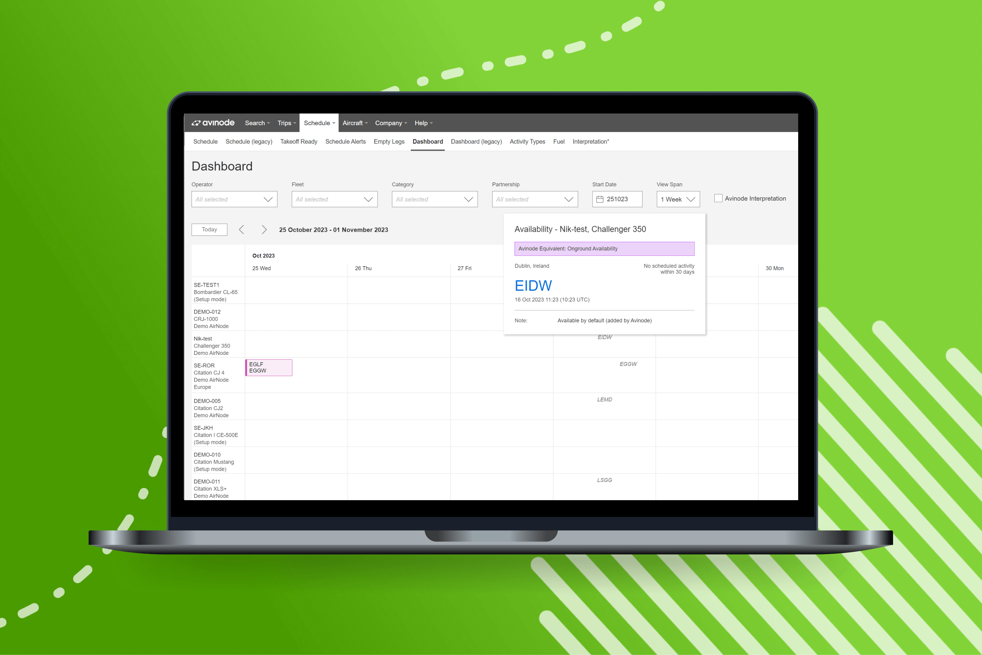 New Dashboard page Avinode Group