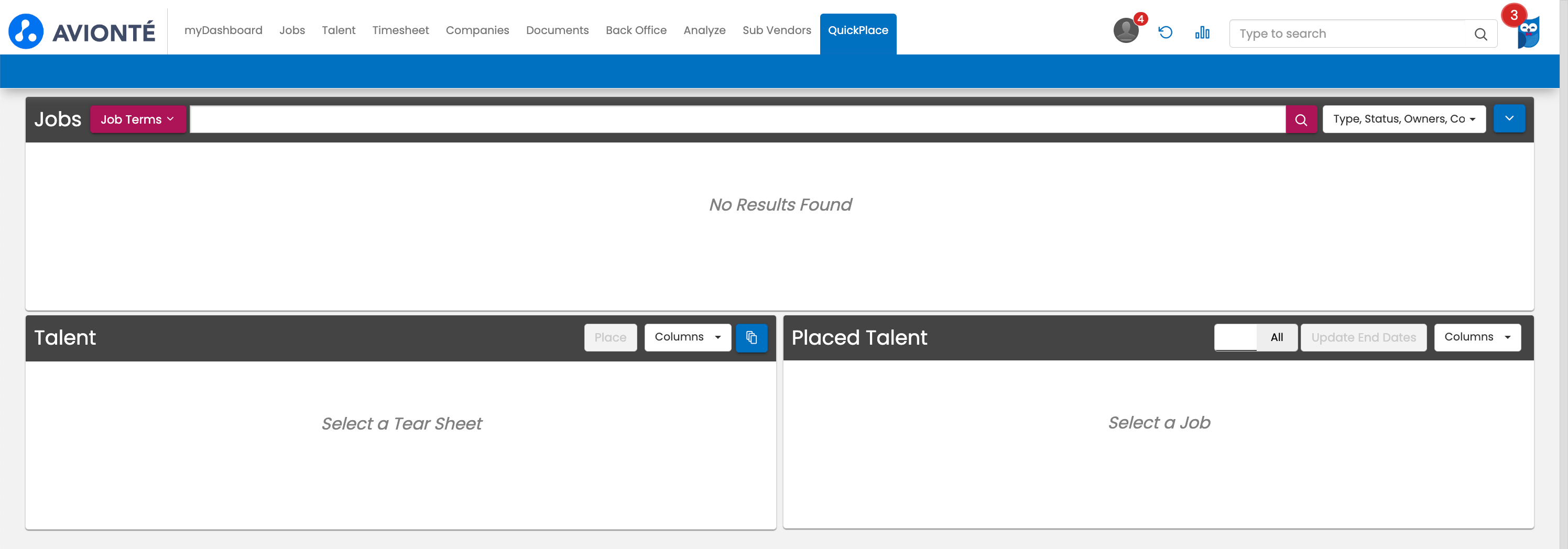 Use QuickPlace in AviontéBOLD Avionte Bold