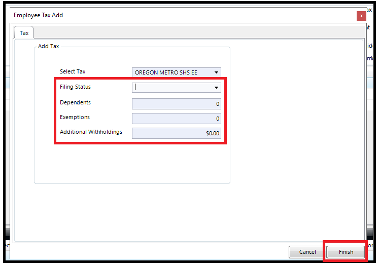 Manually add Oregon Metro Tax Avionte Classic