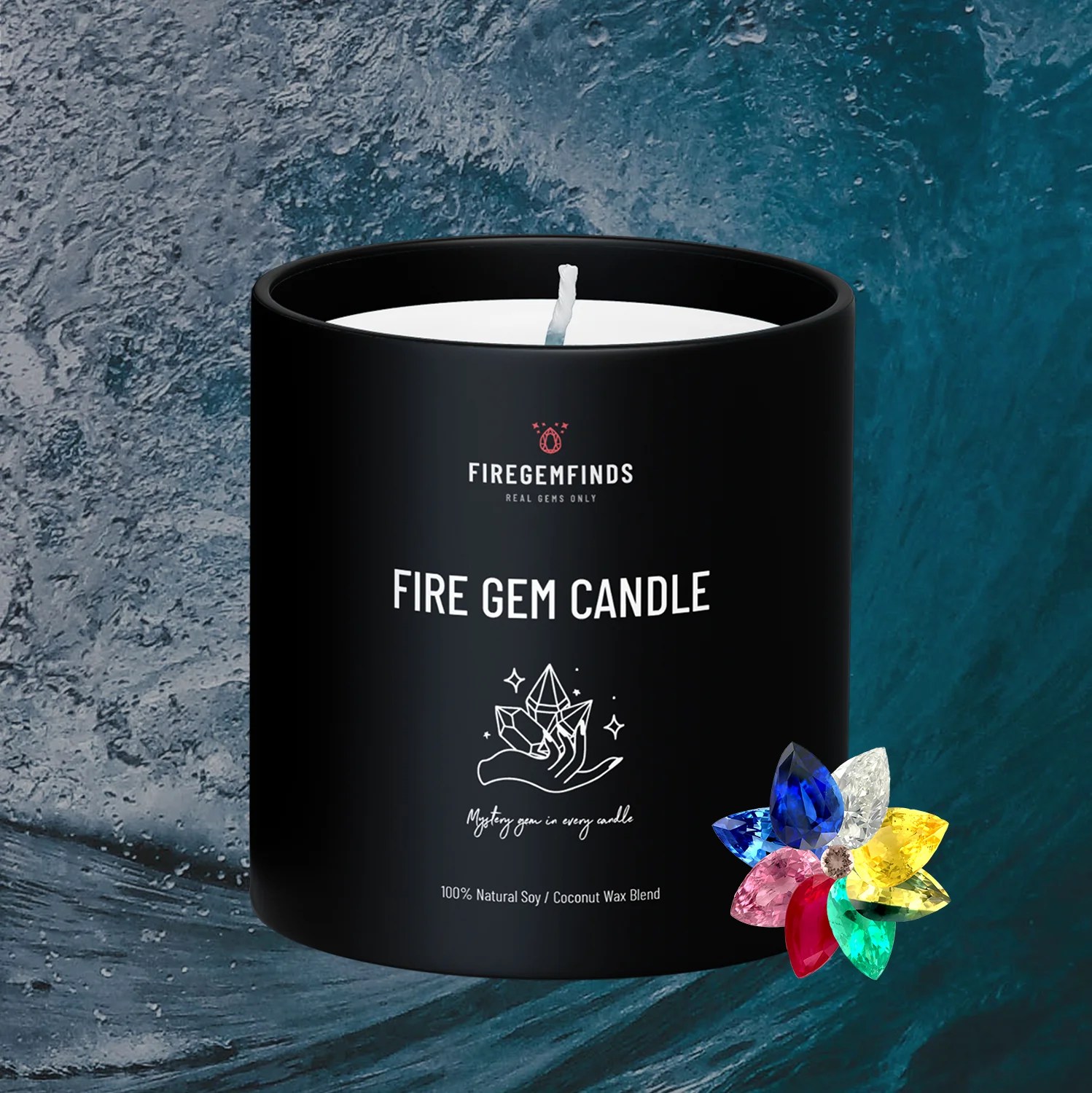 Fire Gem Candle. Real Gem In Every Candle! Avi The Gem Guy