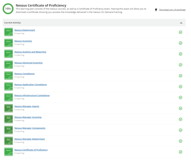 Tenable University Nessus Certificate of Proficiency Alexander V. Leonov