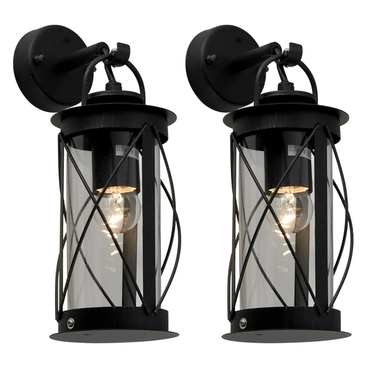 Buy Set Of 2 Neptune Black Outdoor Wall Lantern Lights online