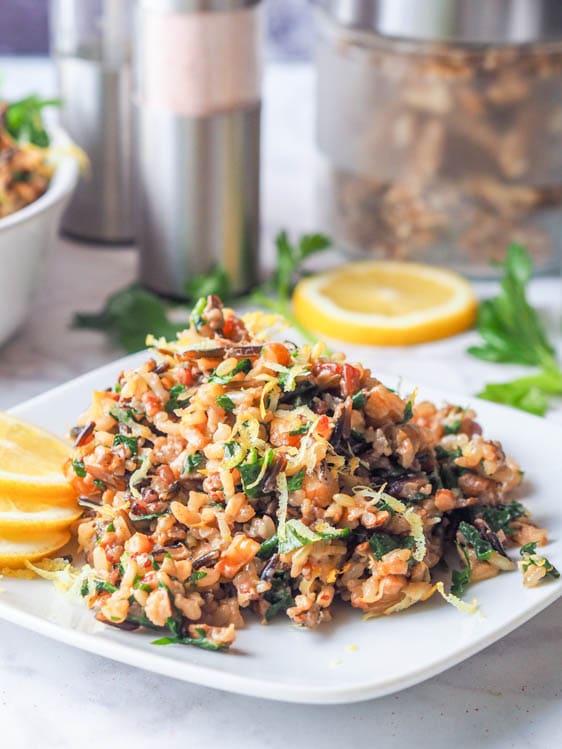 Wild Rice Salad with Walnuts, Lemons and Parsley {GF, Vegan} Avocado
