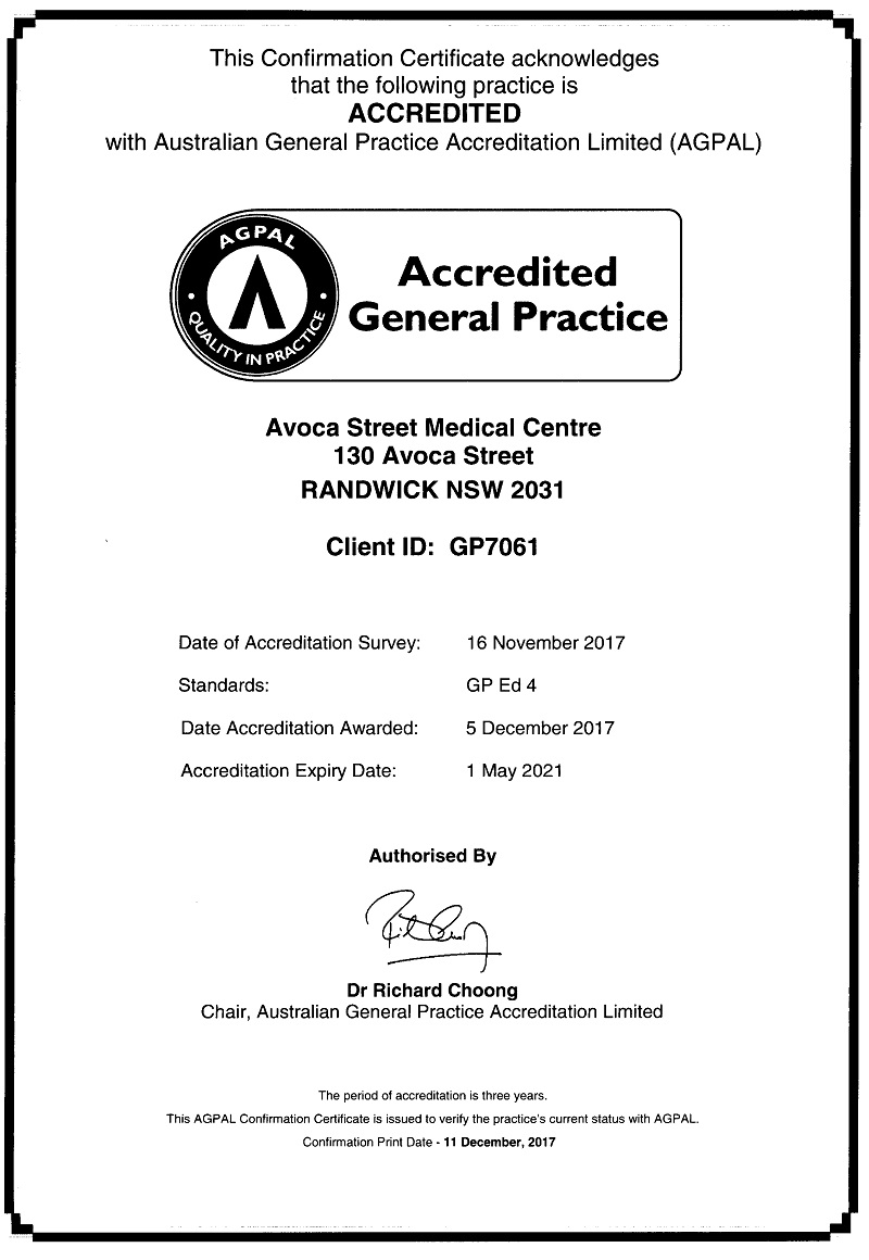 AVOCA STREET MEDICAL CENTRE RANDWICK SYDNEY GP 02 9399 3335