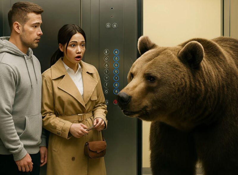 A husband and wife were riding the elevator home when the doors
