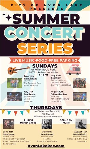 Avon Lake Recreation Department Summer Concert Series Party In The Park