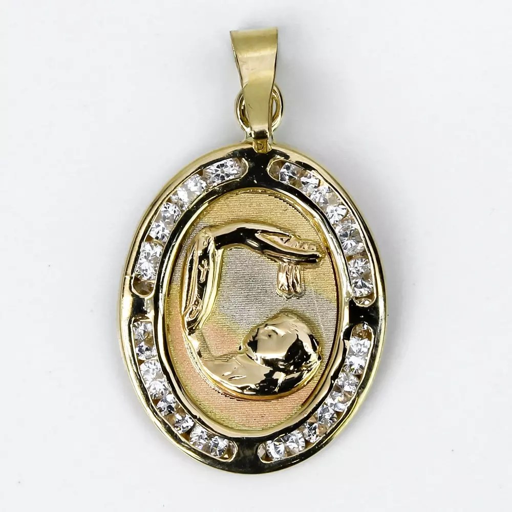 14k Gold Baptism Pendant w/CZ Stones A&V Pawn