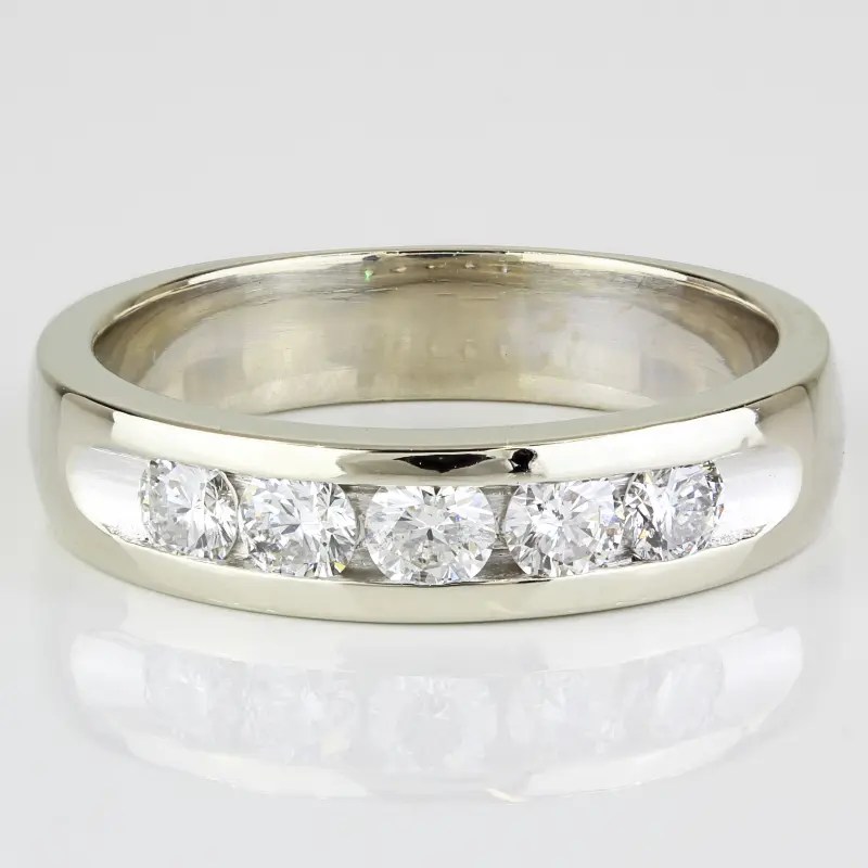 14K White Gold Mens Diamond Wedding Ring A&V Pawn