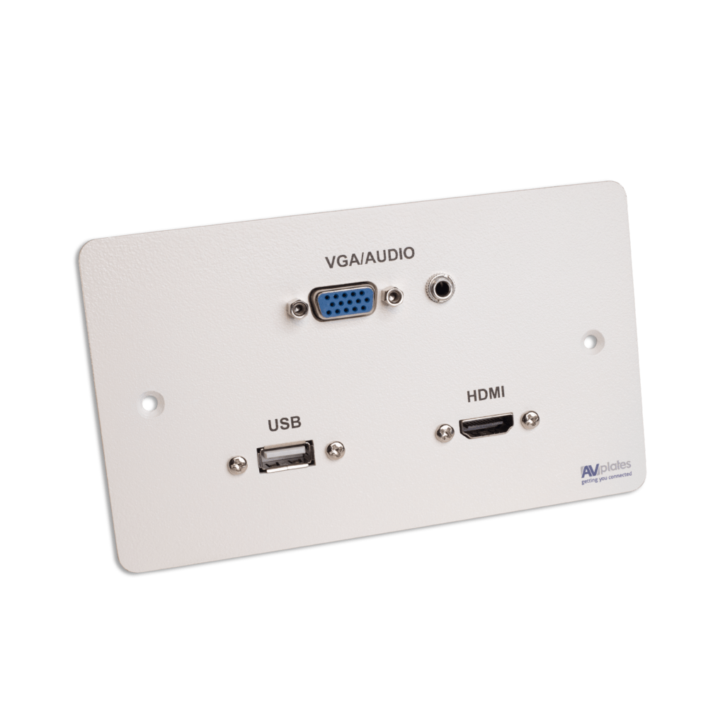 VGA/Audio, HDMI, USB A Double Gang AV Wall Plate AV Plates