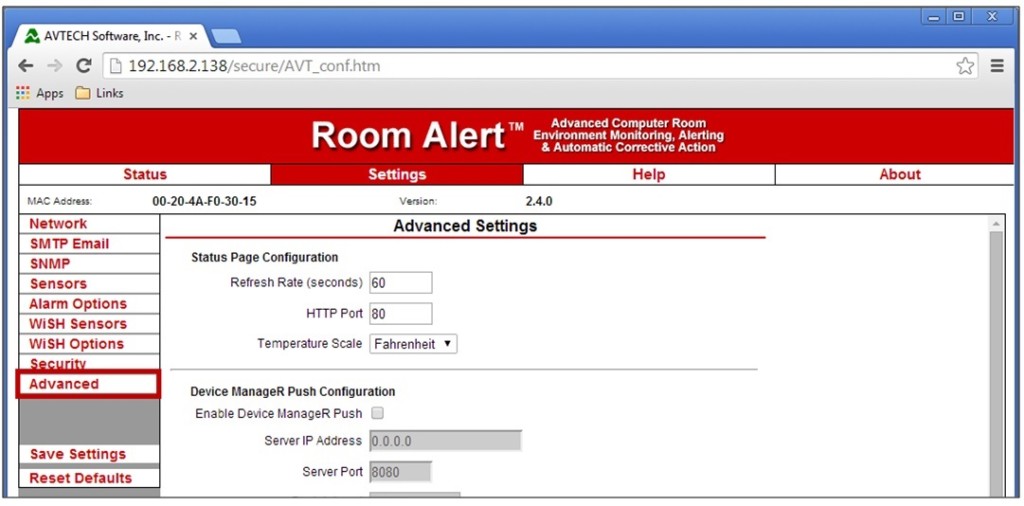 How To Generate A Trace On A Room Alert Monitor (Legacy) AVTECH